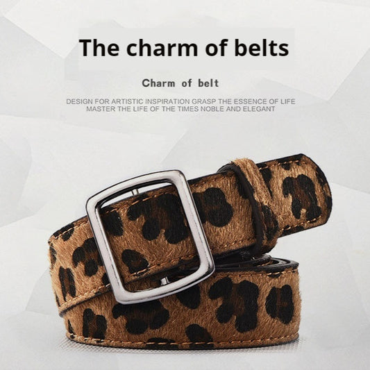 Fashionable Leopard Print Belt Female Decorative Pin Buckle