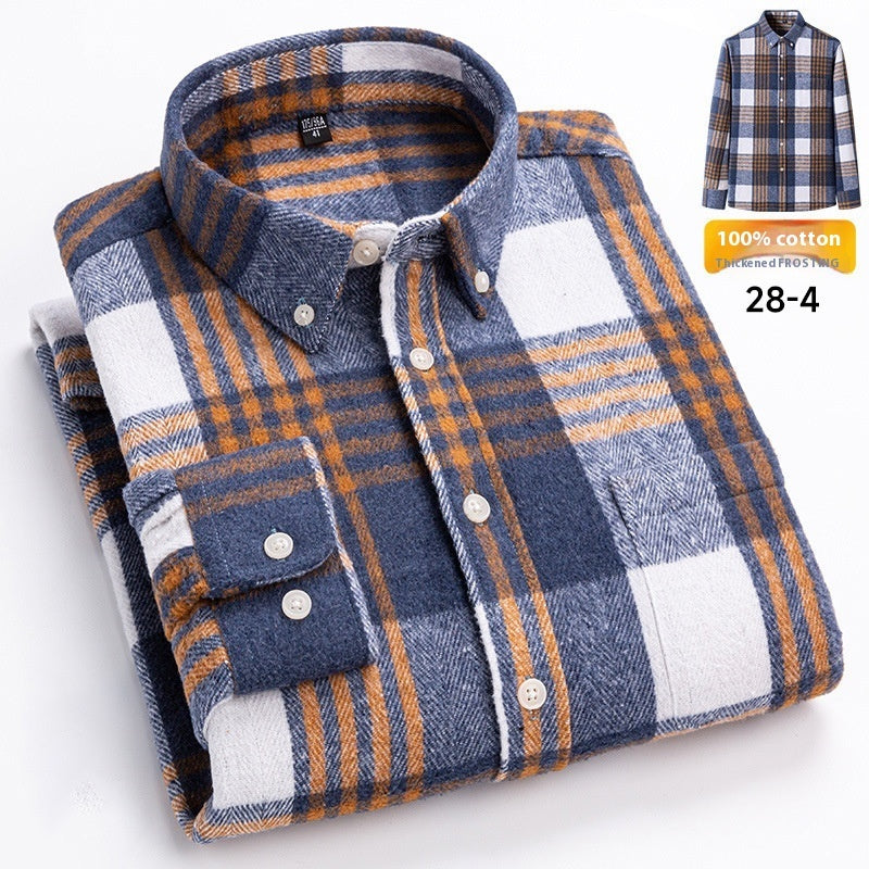 Retro Plaid Long Sleeve Casual Men's Clothing Shirt