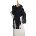 Mohair Twist Braid Plush Scarf For Women Winter Thickened