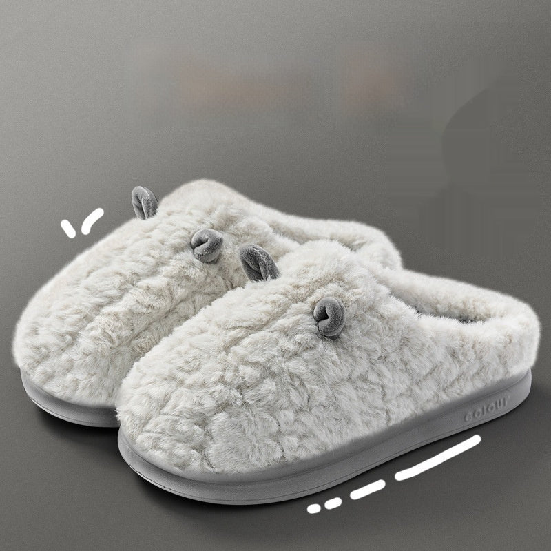 Winter Warm Indoor Home Thick Bottom Non Slip Cotton Slippers