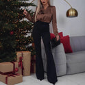 Hip-lift And Belly Shaping High Waist Flared Pants Trousers For Women