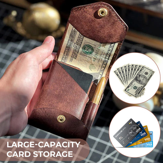 Retro Wallet Men's Design Creative Pen Card Holder