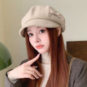 Fashion Pearl Bow Makes Face Look Small Beret Trendy