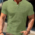 Men's Solid Color Casual Fashion Short Sleeved Shirt