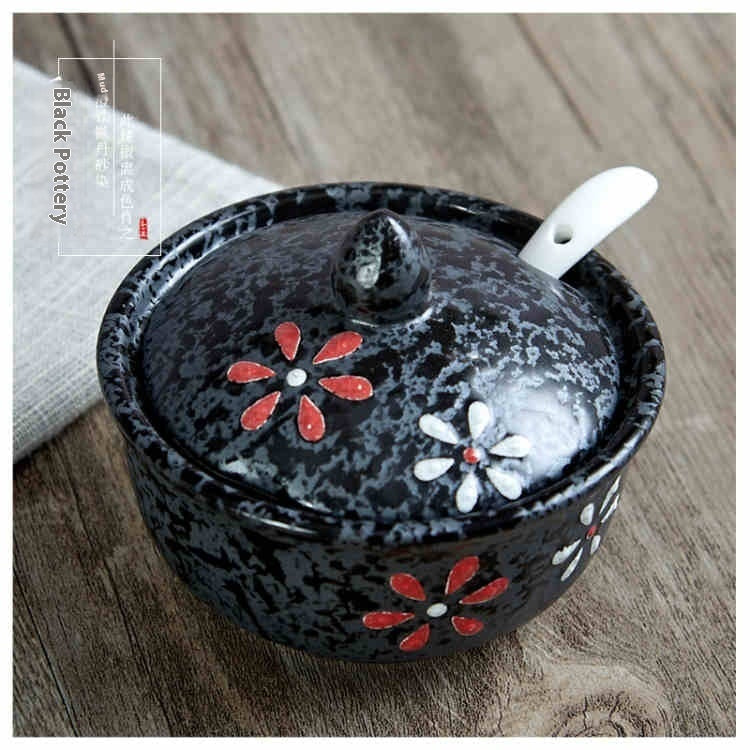 Hand-painted Ceramic With Lid Kitchen Seasoning Bottle Suit