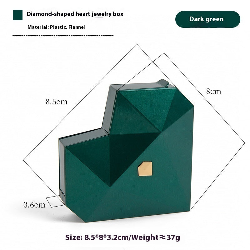 Simple Heart-shaped Diamond Surface Jewelry Storage Packaging Box