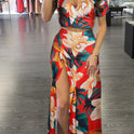 Printed Floral Dress Two-piece Suit For Women