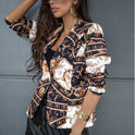 European And American New One-button Small Suit Printing Jacket Women's Clothing