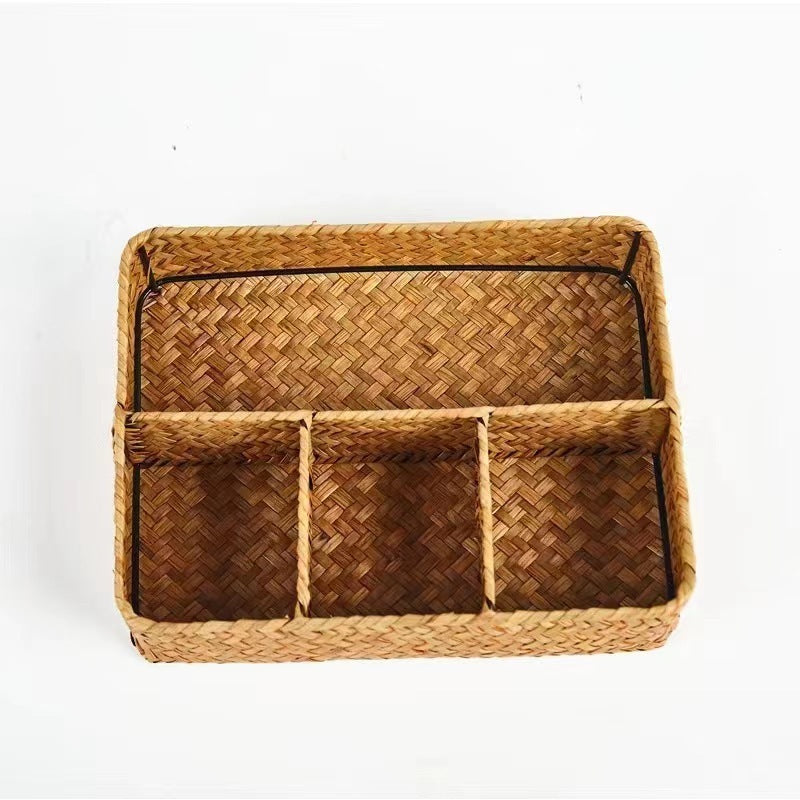 Seaweed Weaved Storage Basket Office Desktop Sundries Storage Basket