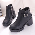 Belt Buckle Non-slip Short Tube Women's Boots Waterproof Platform