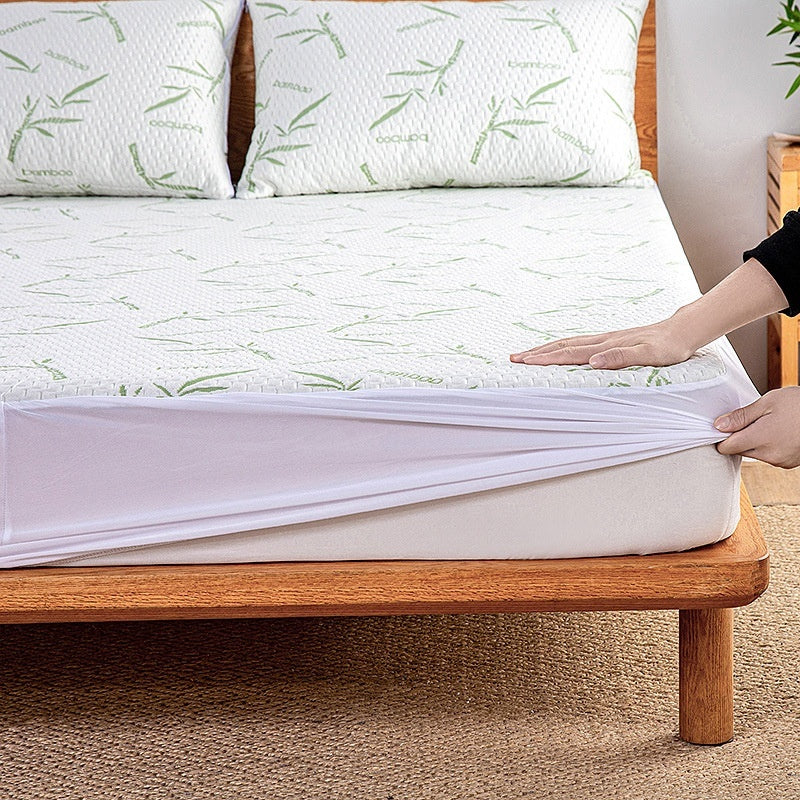 Bamboo Leaf Air Layer Water-proof Mattress Protective Cover Breathable Quilted Non-slip Bedspread