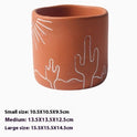 Minimalistic Abstraction Painting Succulents Indoor Cement Flowerpot