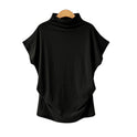 Turtleneck Top Bat Sleeve Short Sleeve T-shirt