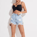 Women's Slim-fit High Waist Denim Shorts