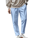 Men's Loose Comfortable Quick-drying Waist-tied Casual Business Pure Color Trousers