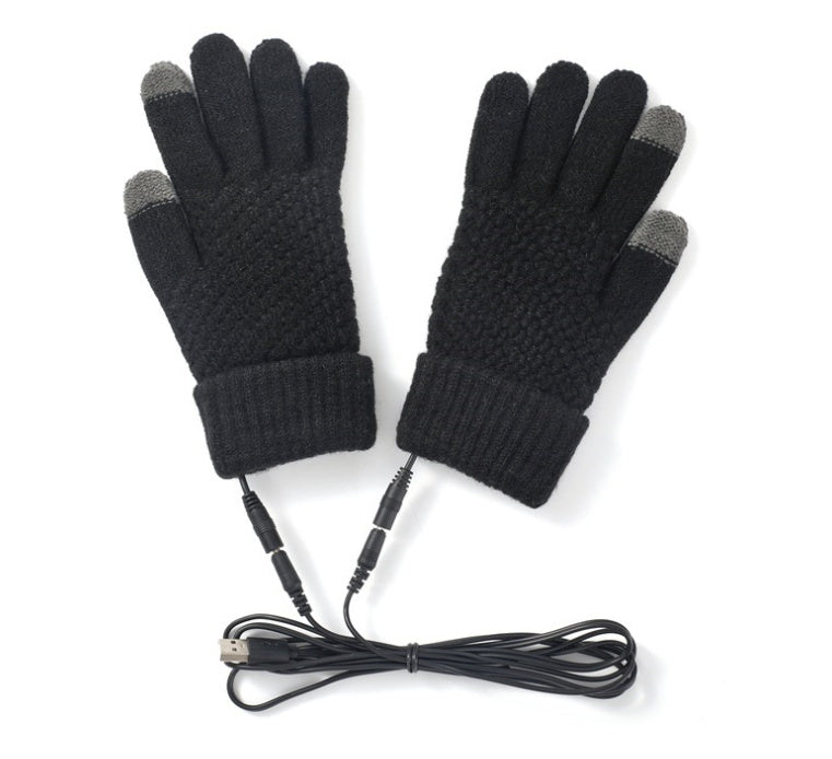 USB Heating Electric Heating Gloves Thermal Thickened Knitting