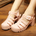 Women's Fashion Transparent Plastic High Heel Non-slip Waterproof Pump Beach Shoes