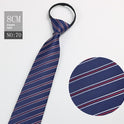 Black Men's Tie Striped Blue Business Tie Lazy Zip Tie In Stock Wholesale Pull Peels