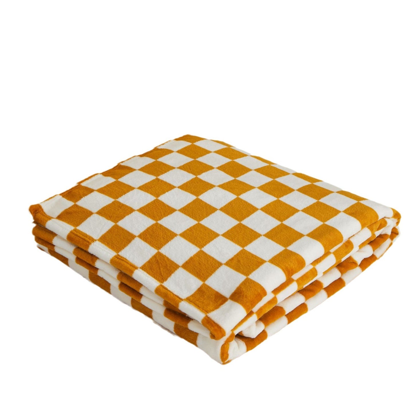 Chessboard Grid Flannel Blanket Square Thickened Milk Flannel Blanket