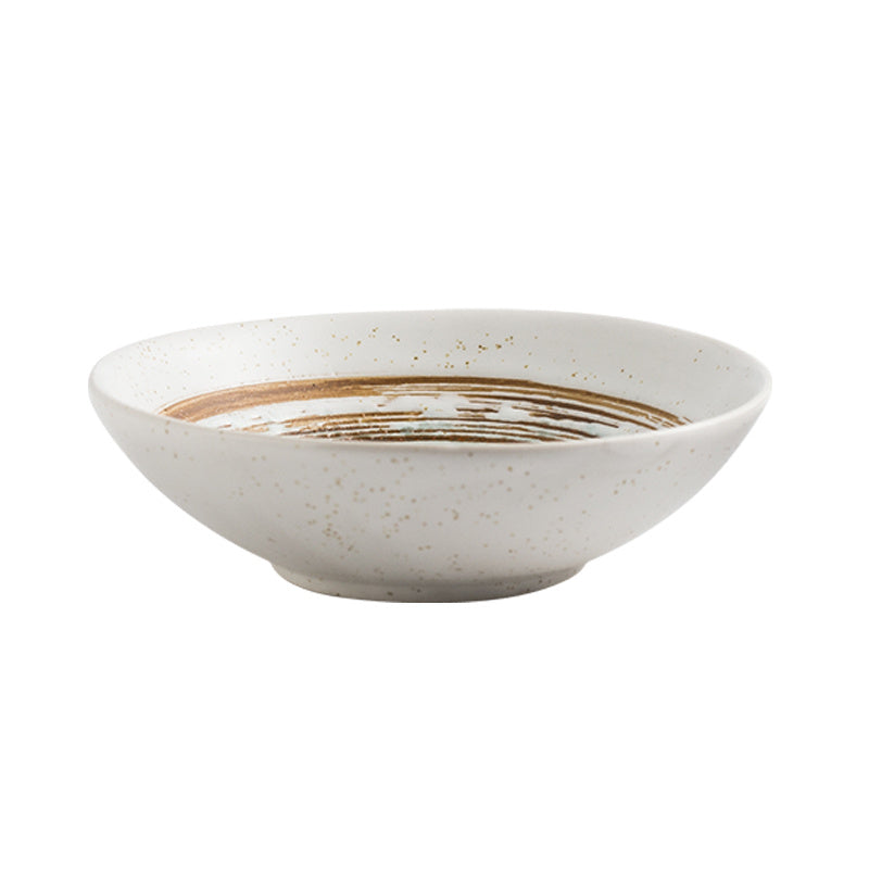 Japanese Style Small Round Shallow Bowl With Vegetable Seasoning