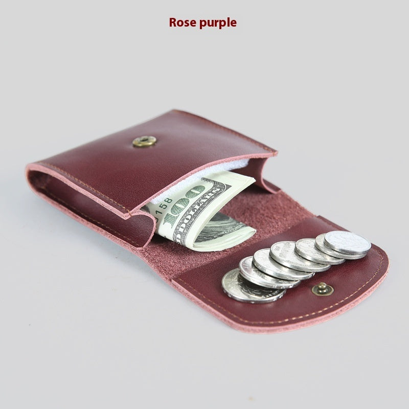 Retro Simple Cowhide Coin Change Mini Wallet