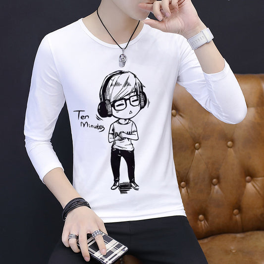 Long-sleeved Bottoming Autumn Clothes Korean Shirt T-shirt Men