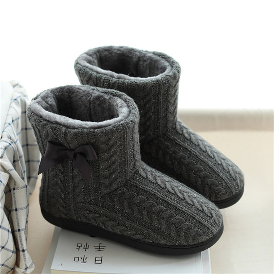 Thick-soled Bag-heel Home Shoes Warm Slippers