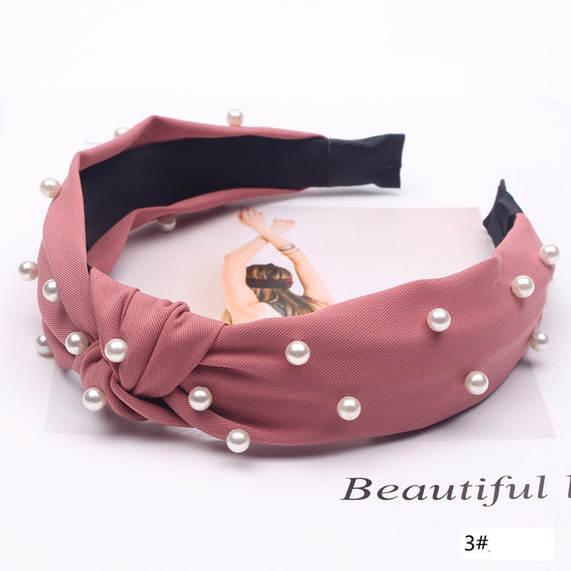 Women's Headband Broad-sided Fashion Nail Pearl