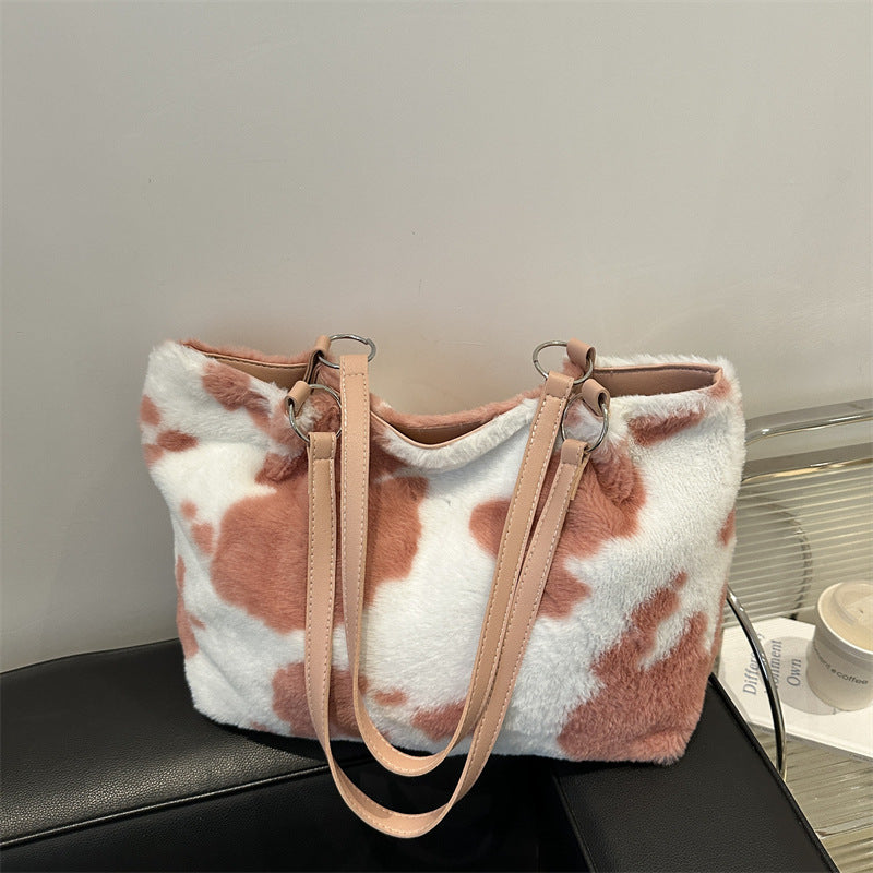 Large Capacity Fur Shoulder Tote Bag