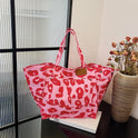 Popular Leopard Print Large Capacity Nylon Canvas Tote Dot Bag