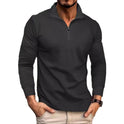 Twill Jacquard Half Long-sleeve Zipper Men