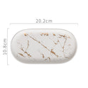 Marble bathroom storage jewelry oval tray