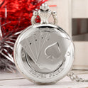 Retro Playing Cards Straight Flush Quartz Pocket Watch