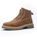 Casual thick-soled lace-up retro work boots men