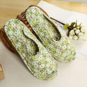 Women''s cotton quilted fabric soft bottom slippers