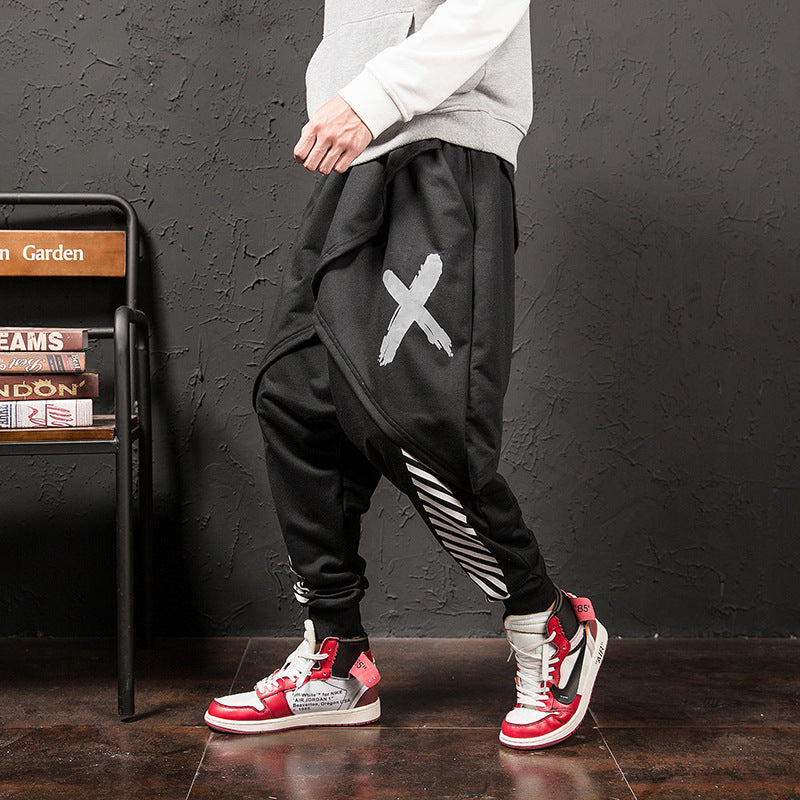 Japanese Hip-Hop Trend Printing Casual Pants Men