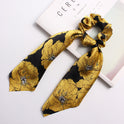 Printed silk scarf large intestine hair ring