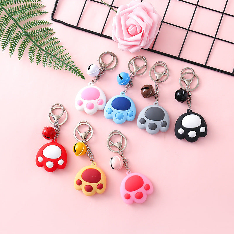 Cute Claw Series Bell Key Soft Rubber Car Pendant Female