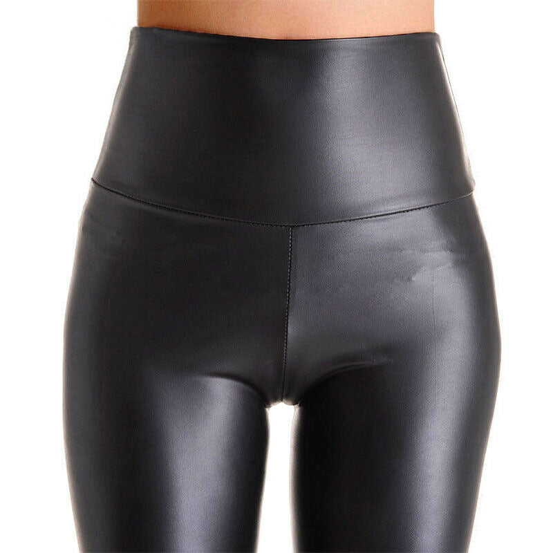 Thin matte seamless leather pants