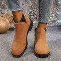 Low-cut Round Head Chunky Heel Sleeve Women's Martin Boots