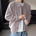 Fashion Solid Color Simple Men's Knitwear Cardigan Sweater Coat