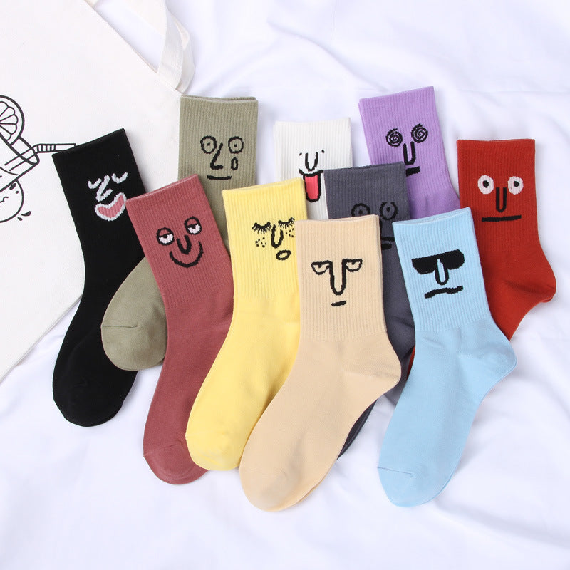 Funny Face Women's Cotton High-Top Socks