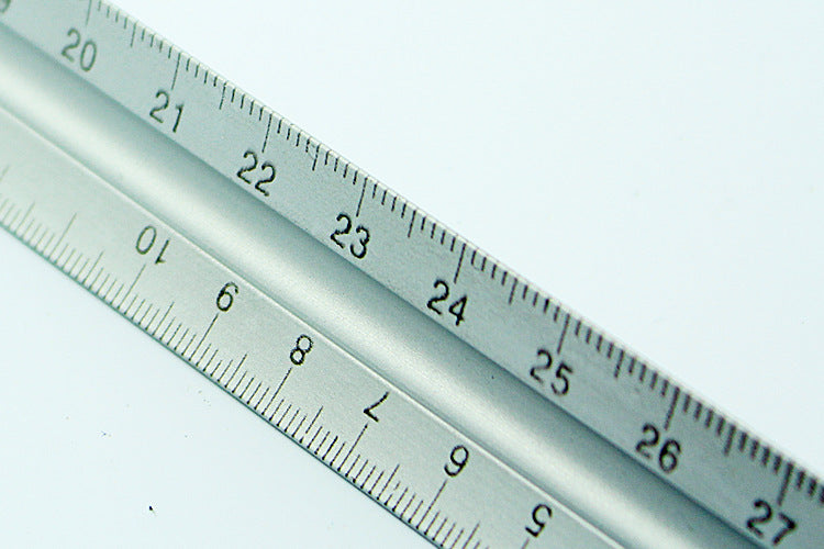 30cm Metal Silver Architect Technical Triangle Ruler