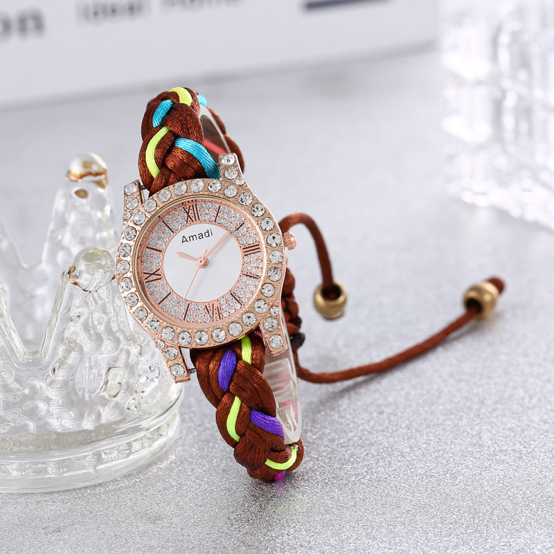 Macaron Color DIY Hand Weaving Bracelet Watch