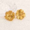 Retro Graceful Earrings Stainless Steel 18K Gold Plating Casting