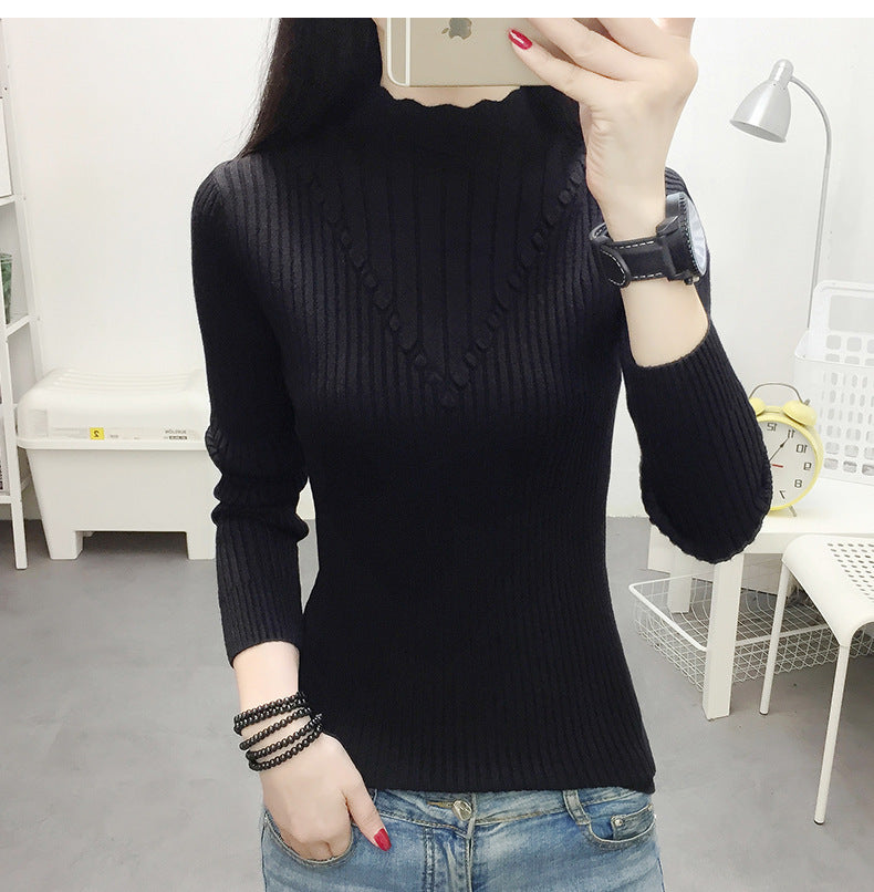 Half high neck slim bottoming shirt