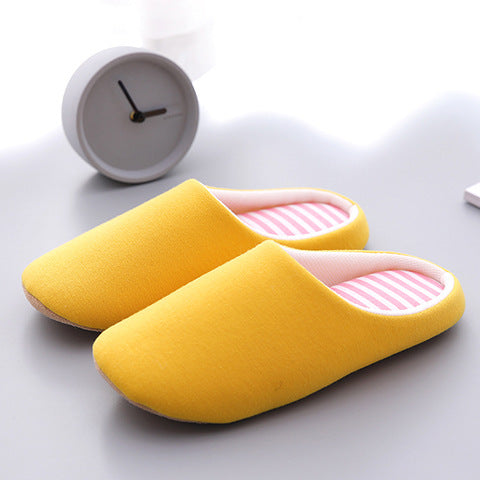 Quiet deerskin flannel soft wood stripe floor slippers