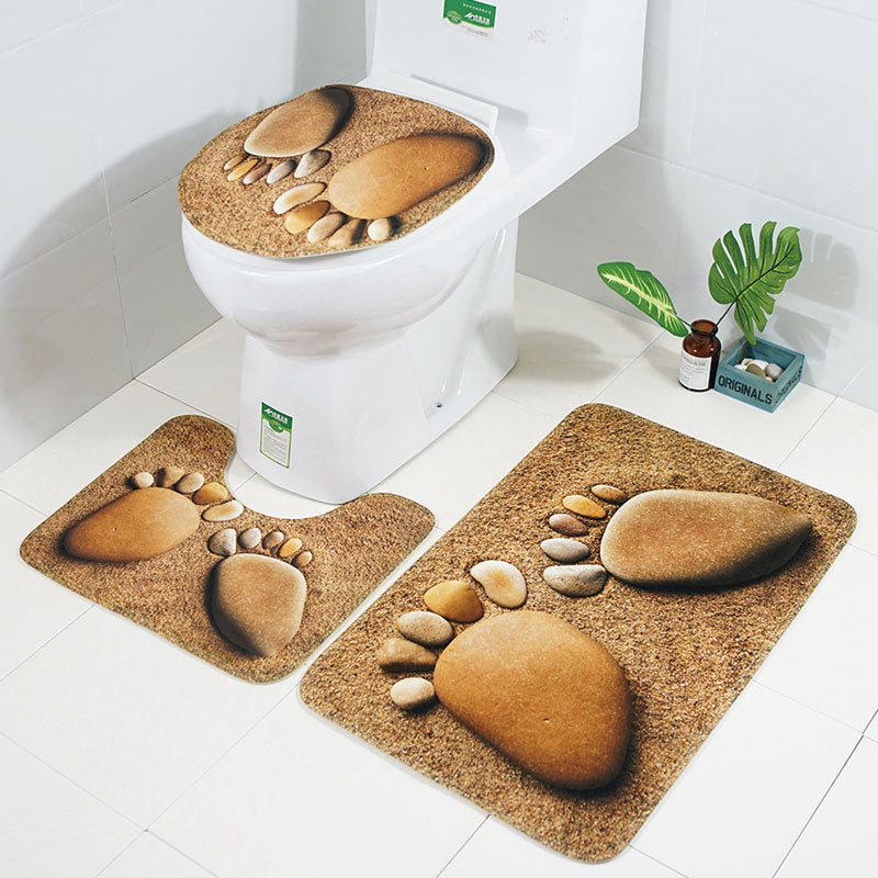 The bathroom toilet mat three-piece suit