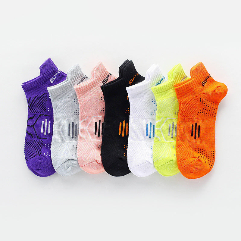 Women's Colorful Mesh Breathable Sweat Absorbing Sports Short Socks