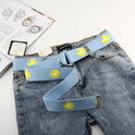 Daisy print nylon canvas belt